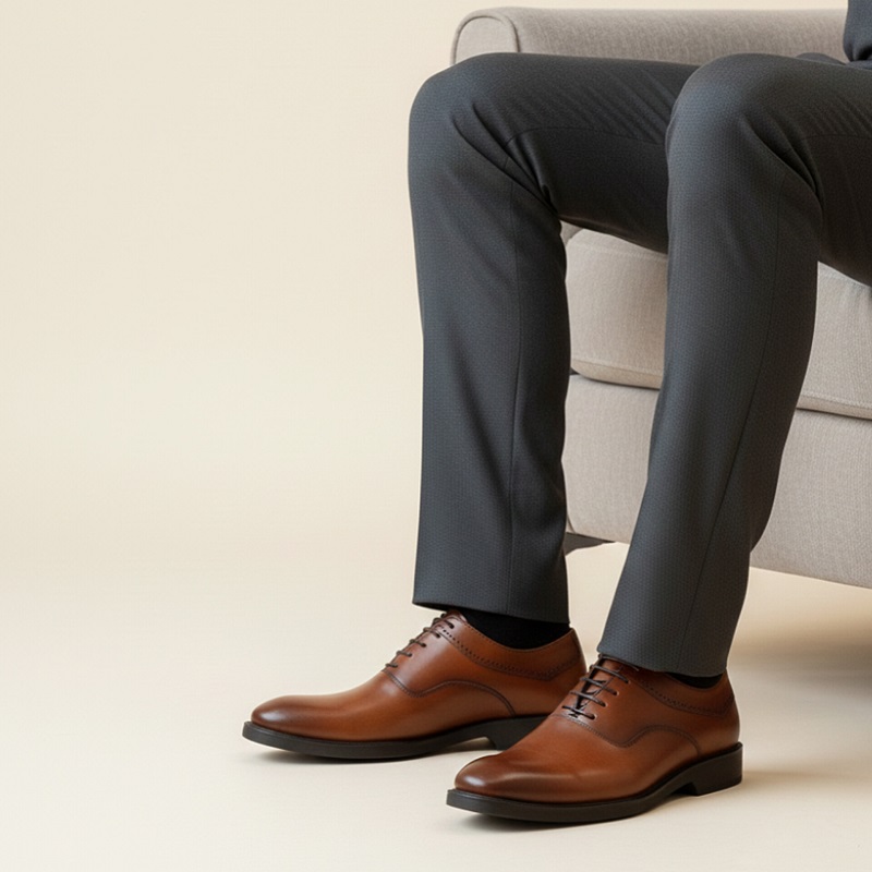 کفش رسمی بندی مردانه مدل sahand-عسلی