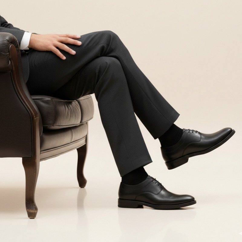 کفش رسمی بندی مردانه مدل sahand-مشکی